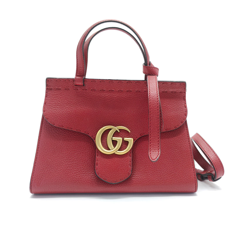 GG Marmont Top Handle Bag Leather Small