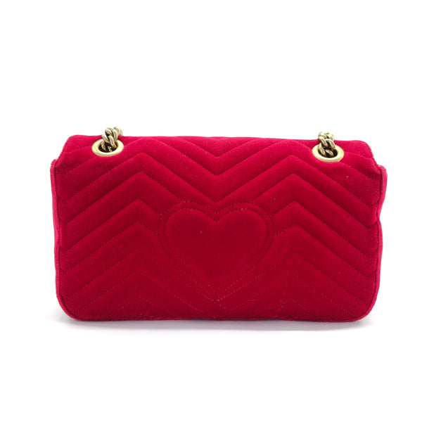 GG Marmont Flap Bag Matelasse Velvet Small