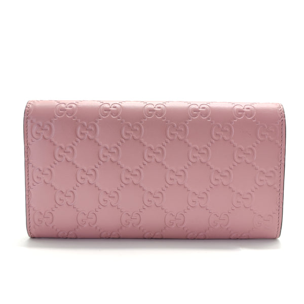 Guccissima Signature Icon Continental Wallet Carmine Rose