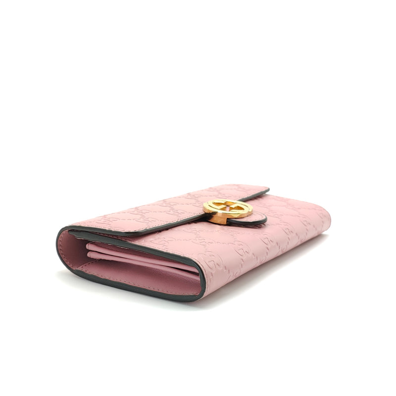 Guccissima Signature Icon Continental Wallet Carmine Rose