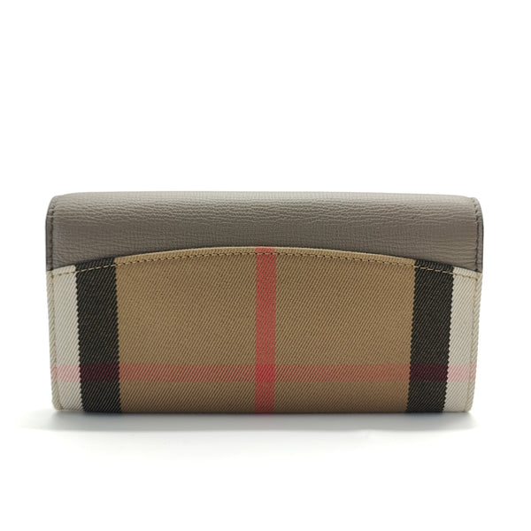 Porter Continental Wallet Leather and House Check Canvas Long