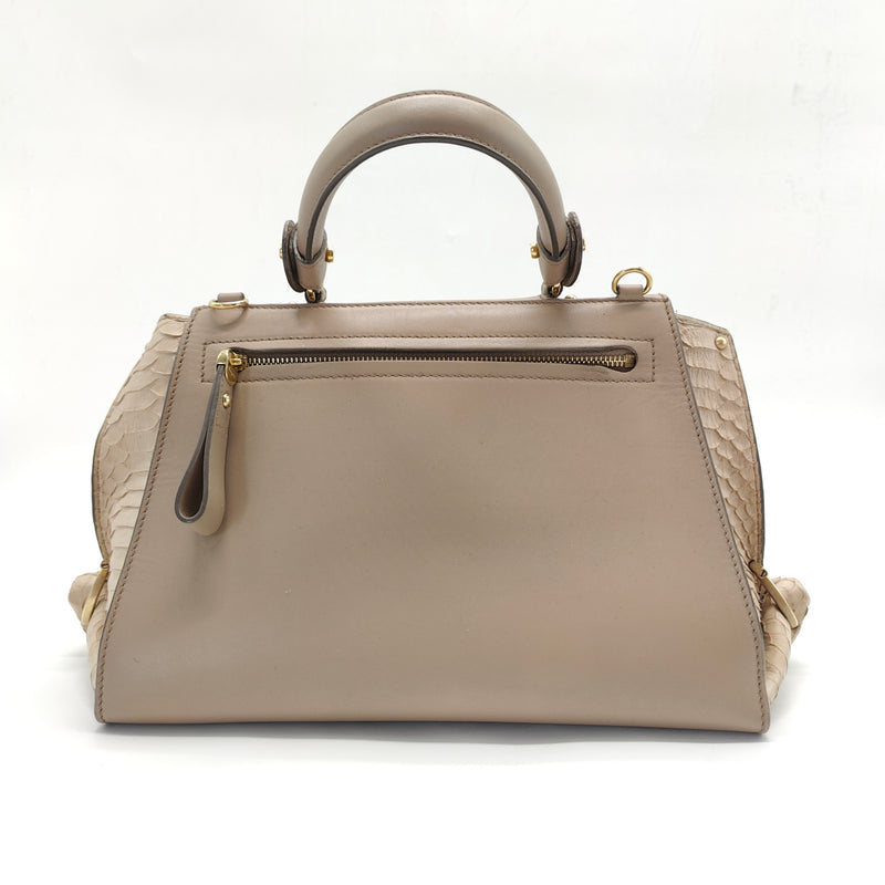 Sofia Small Calfskin Top Handle with Strap Beige