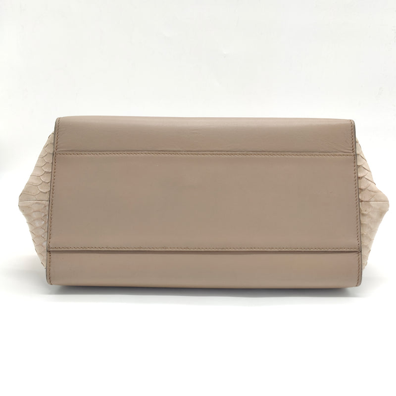 Sofia Small Calfskin Top Handle with Strap Beige