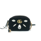 GG Marmont Shoulder Bag Crystal Embellished Matelasse Velvet Mini