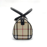 London Check Leather  Top Handle Bag