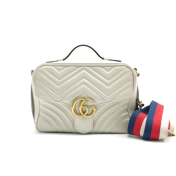 GG Marmont Top Handle Flap Bag Matelasse Leather Mini