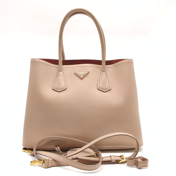 Cuir Double Tote Saffiano Leather Large