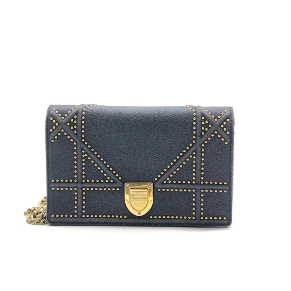 Diorama Flap Bag Studded Leather Small