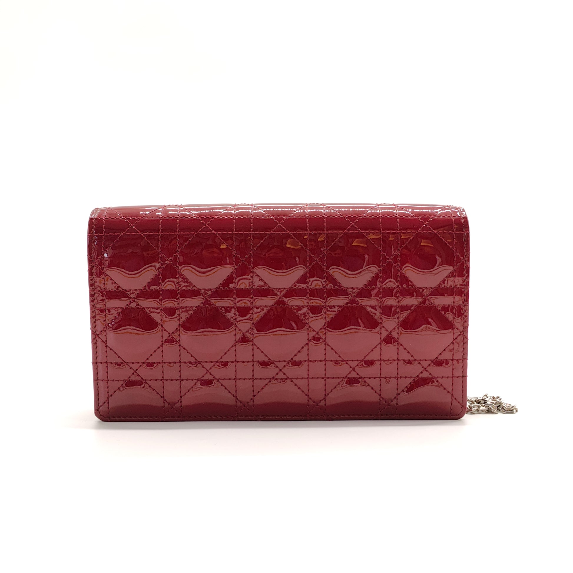 Lady Dior Wallet on Chain Pouch Cannage Quilt Patent Long