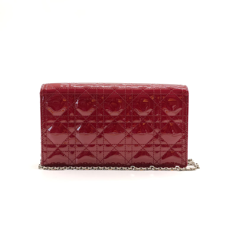 Lady Dior Wallet on Chain Pouch Cannage Quilt Patent Long