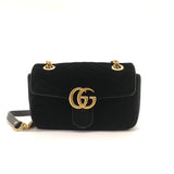 GG Marmont Flap Bag Matelasse Velvet Mini