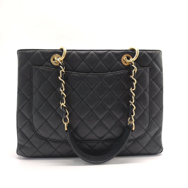 Grand Shopping Tote Quilted Caviar