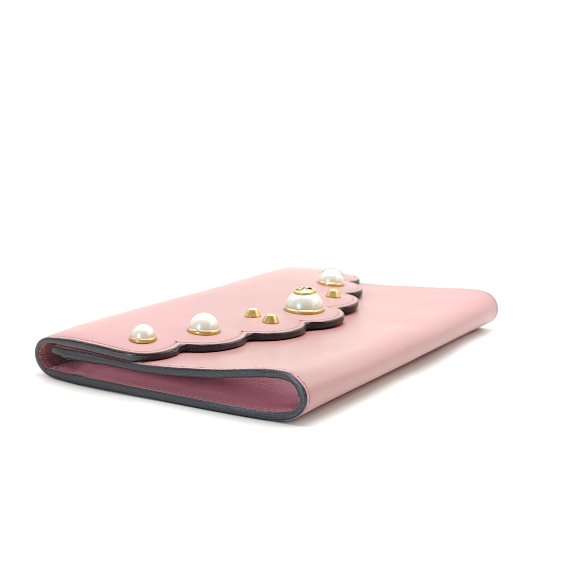 Pearly Peony Wallet on Chain Leather Mini