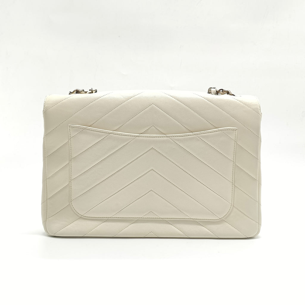 Coco Envelope Flap Bag Chevron Leather Large