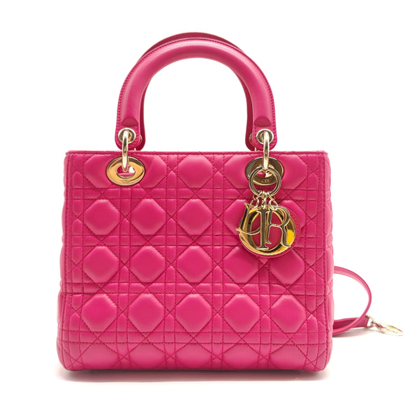 Lady Dior Bag Cannage Quilt Lambskin Medium