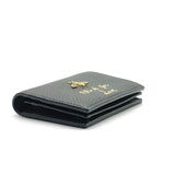 Pebbled Calfskin Animalier Card Case Black