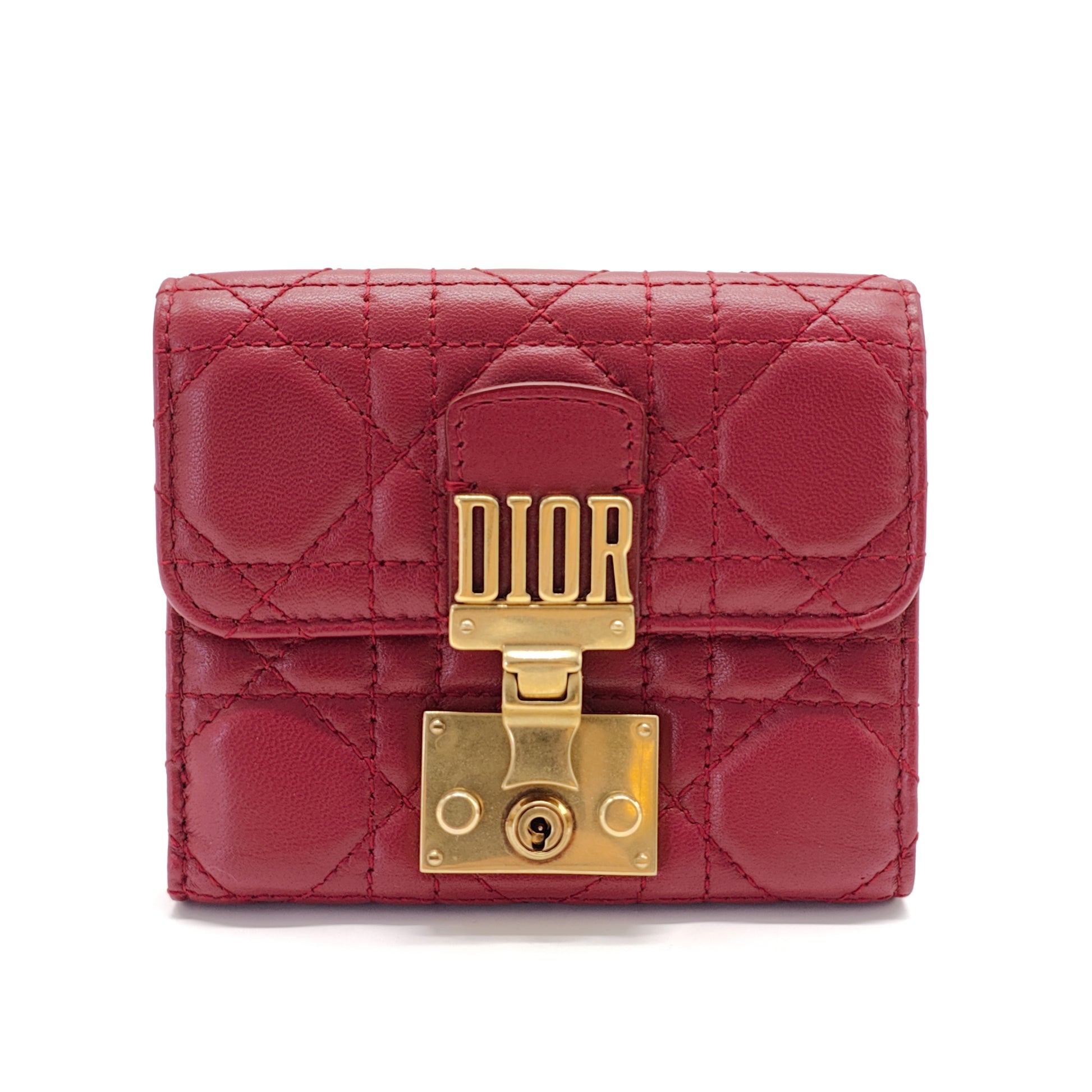 Dioraddict Square Flap Cannage Quilt Lambskin Compact