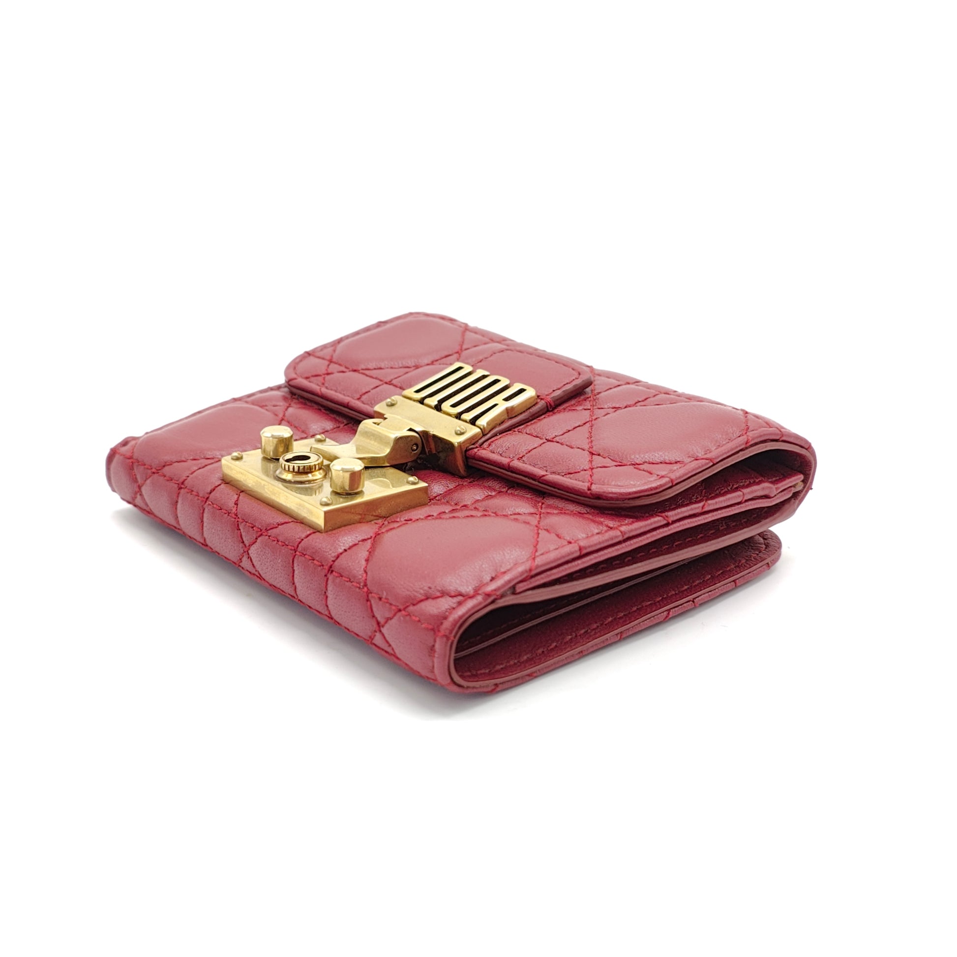 Dioraddict Square Flap Cannage Quilt Lambskin Compact