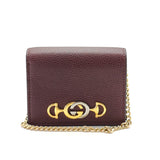 Grainy Calfskin Zumi Chain Card Case Wallet