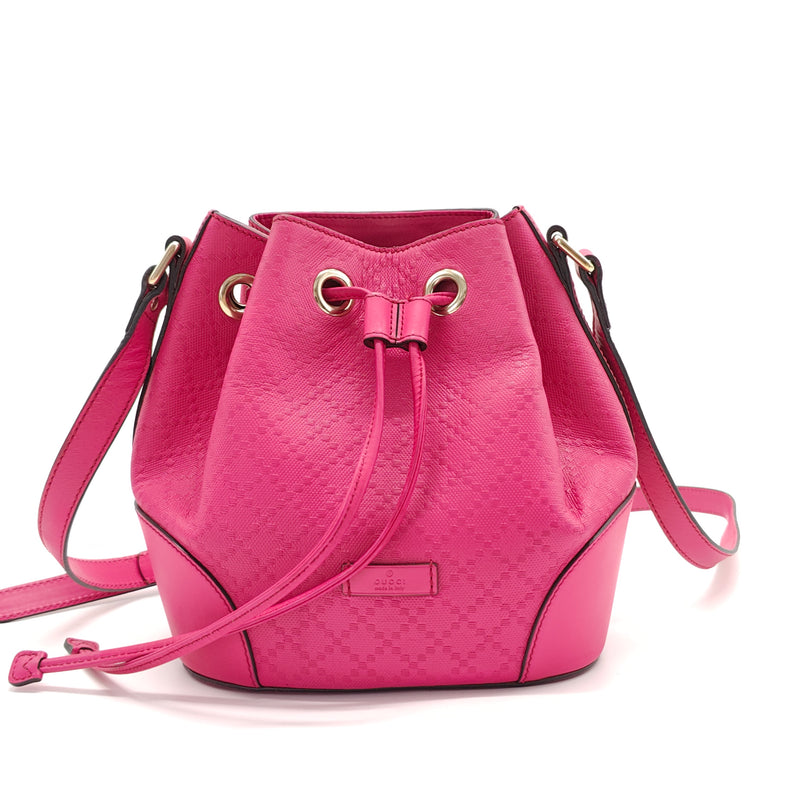 Bright Bucket Bag Diamante Leather Small