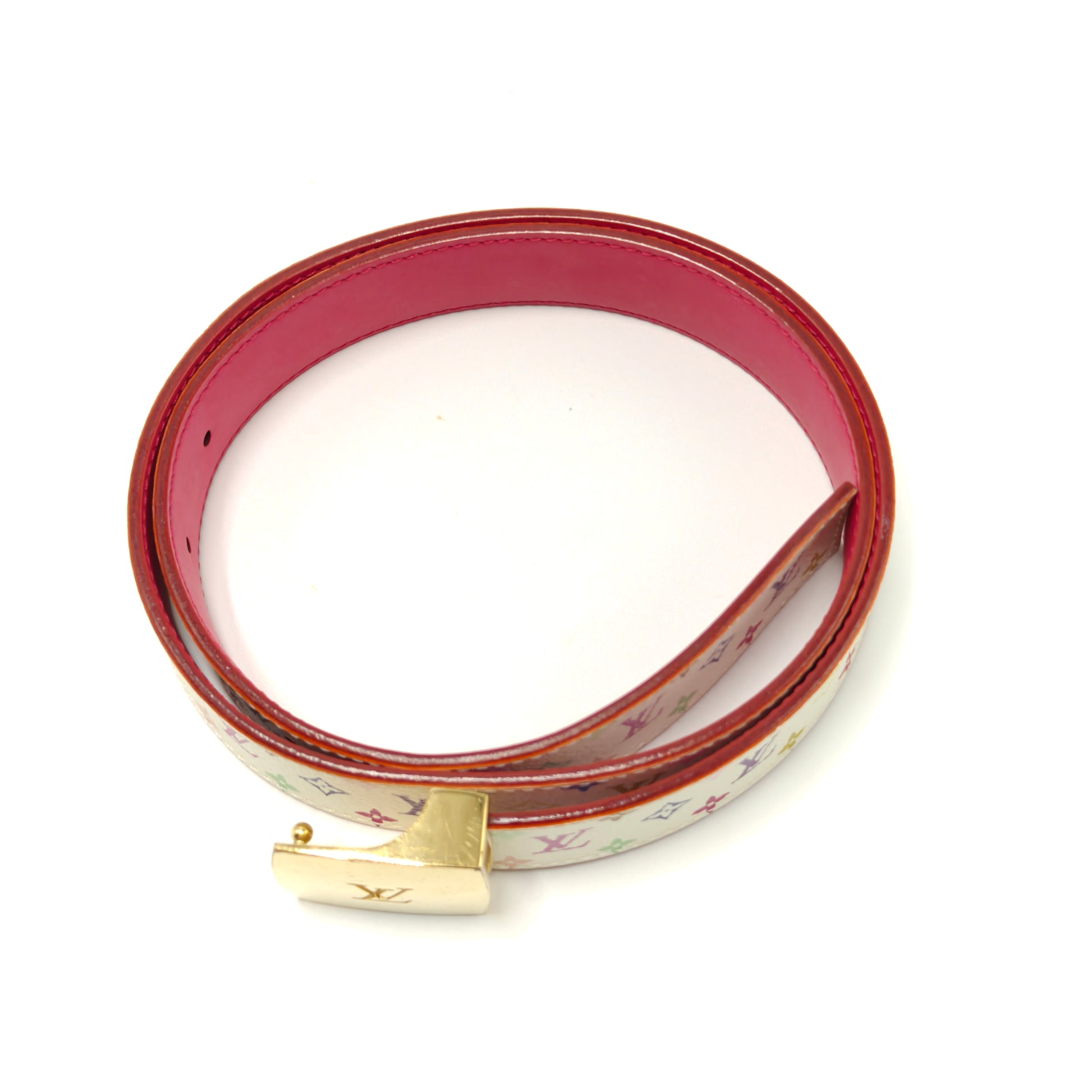 Ceinture Carre Belt Monogram Multicolor Thin 75