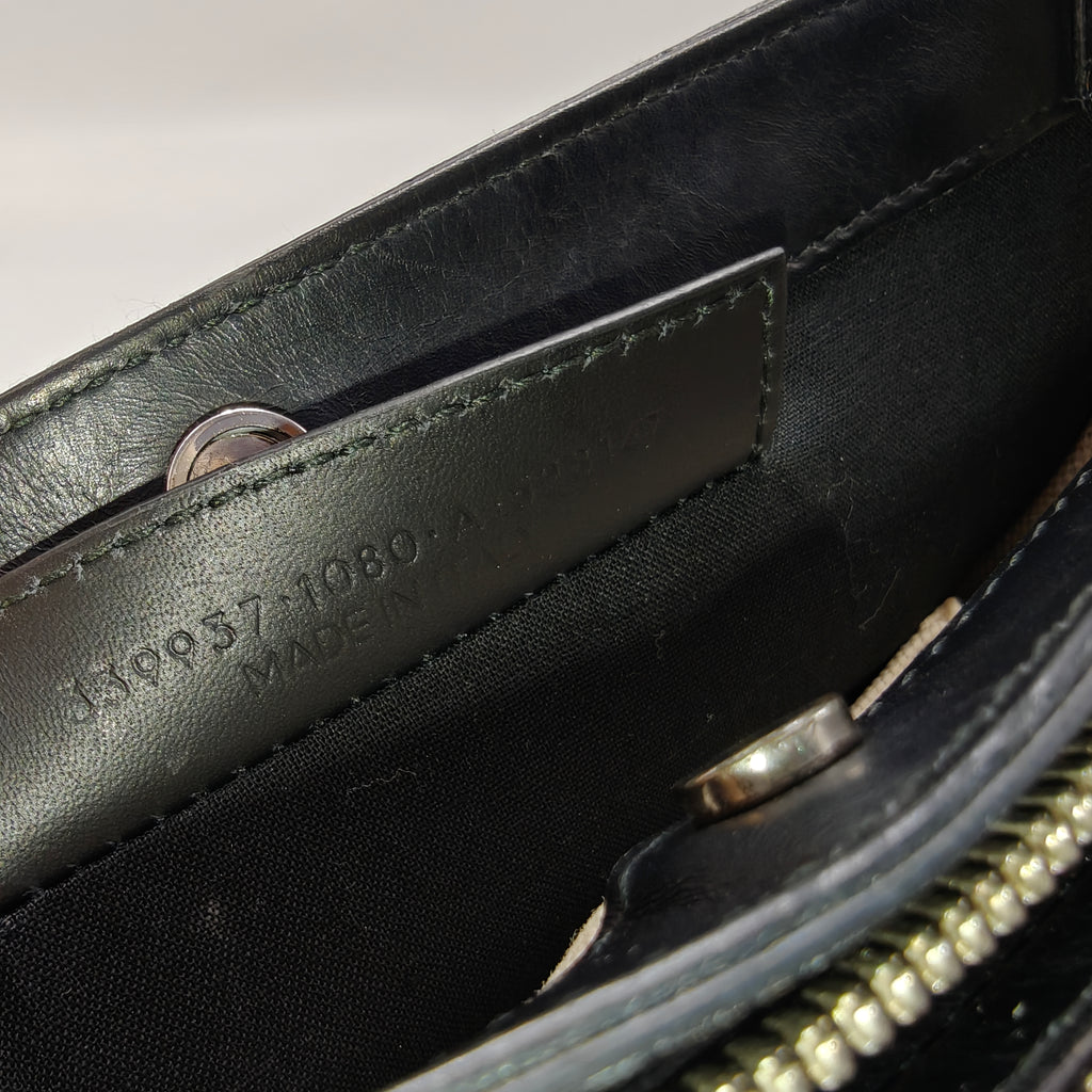 Navy Pochette Canvas and Leather Small