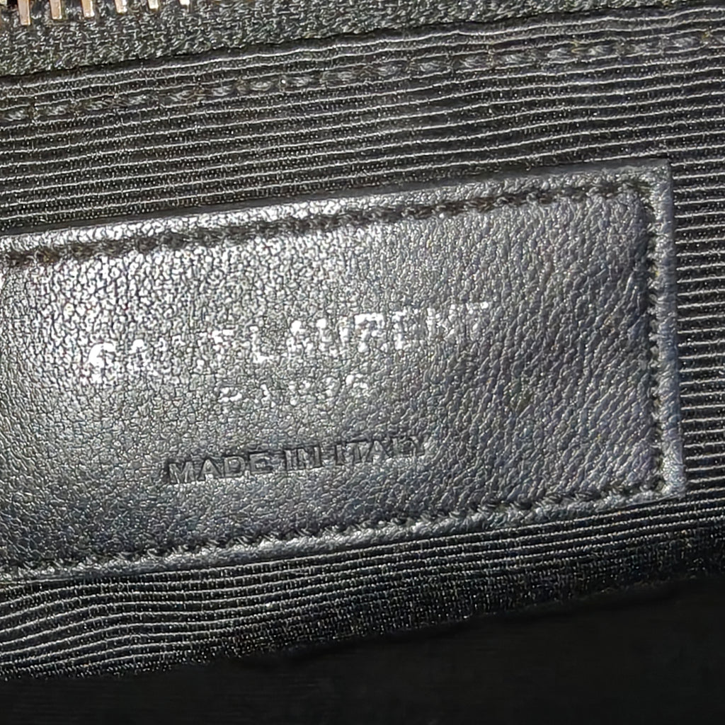 Black Chevron Quilted Leather Monogram Tote Bag