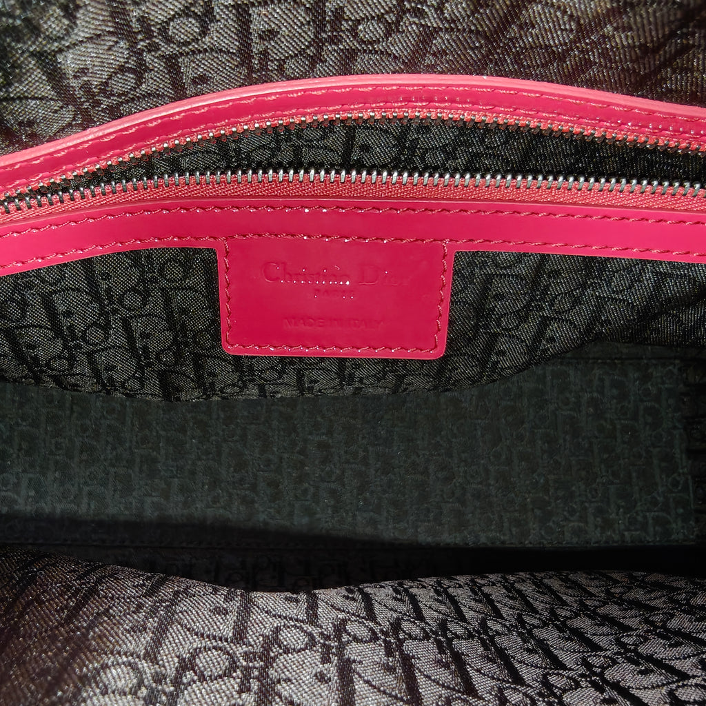 Lady Dior Bag Cannage Quilt Patent Large