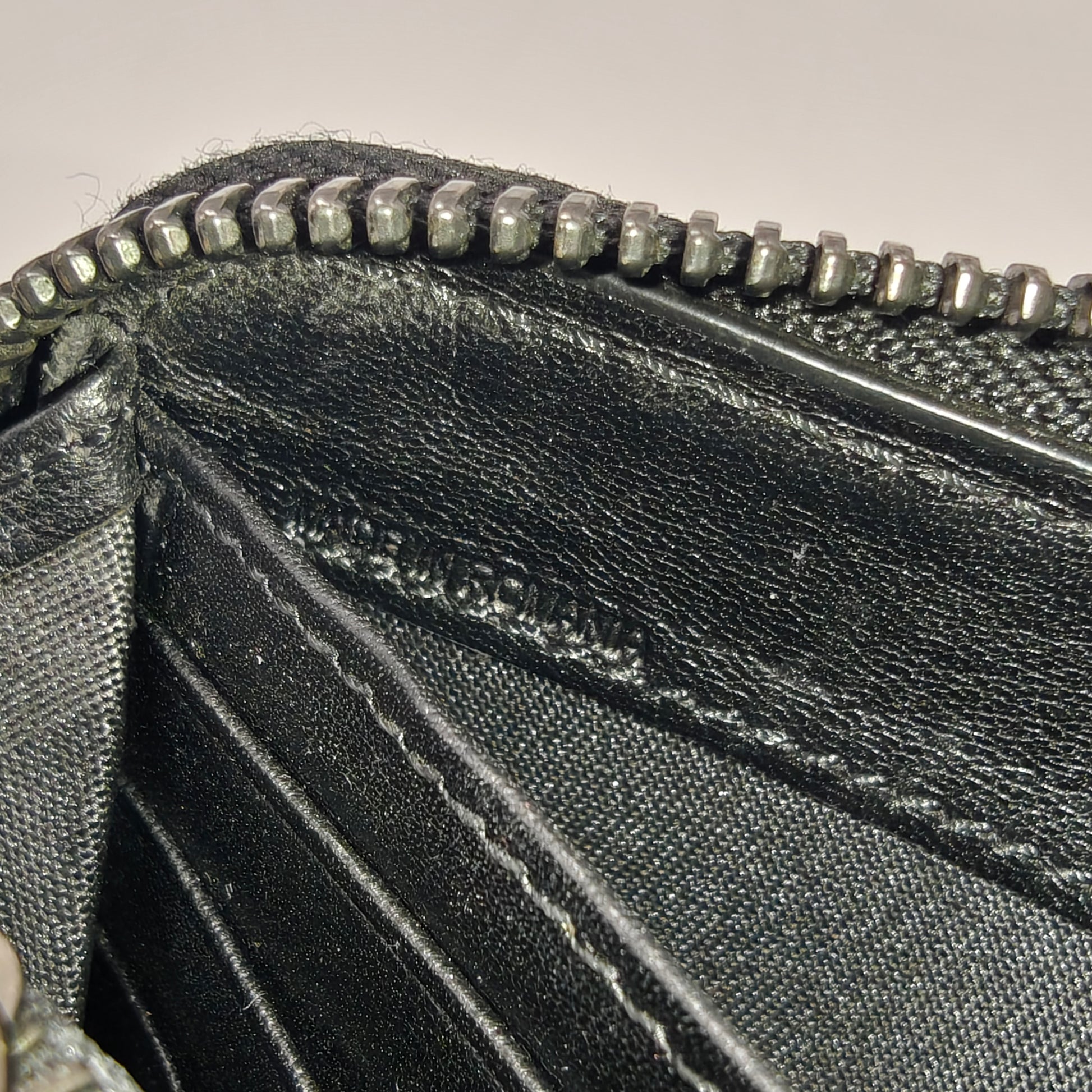 Calfskin Zip Around Wallet Black