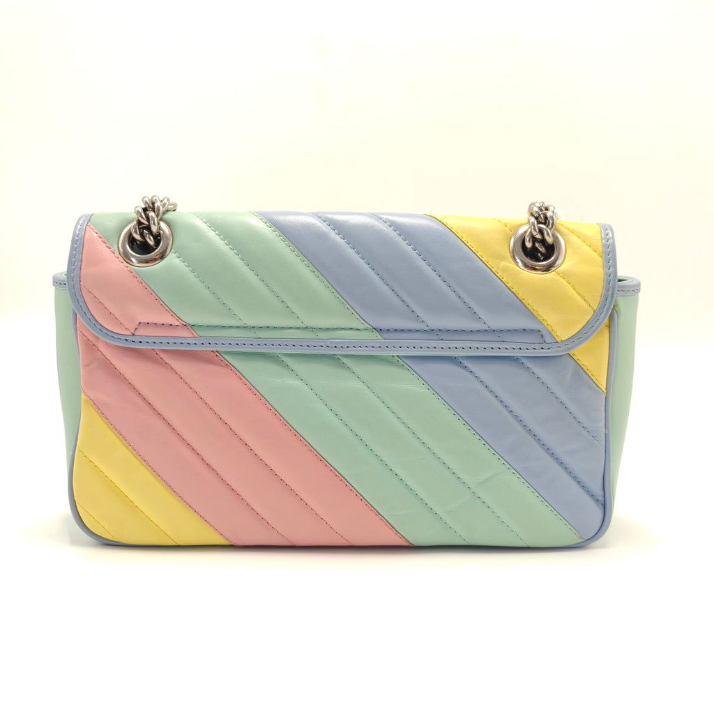 GG Marmont Flap Bag Diagonal Quilted Leather Small