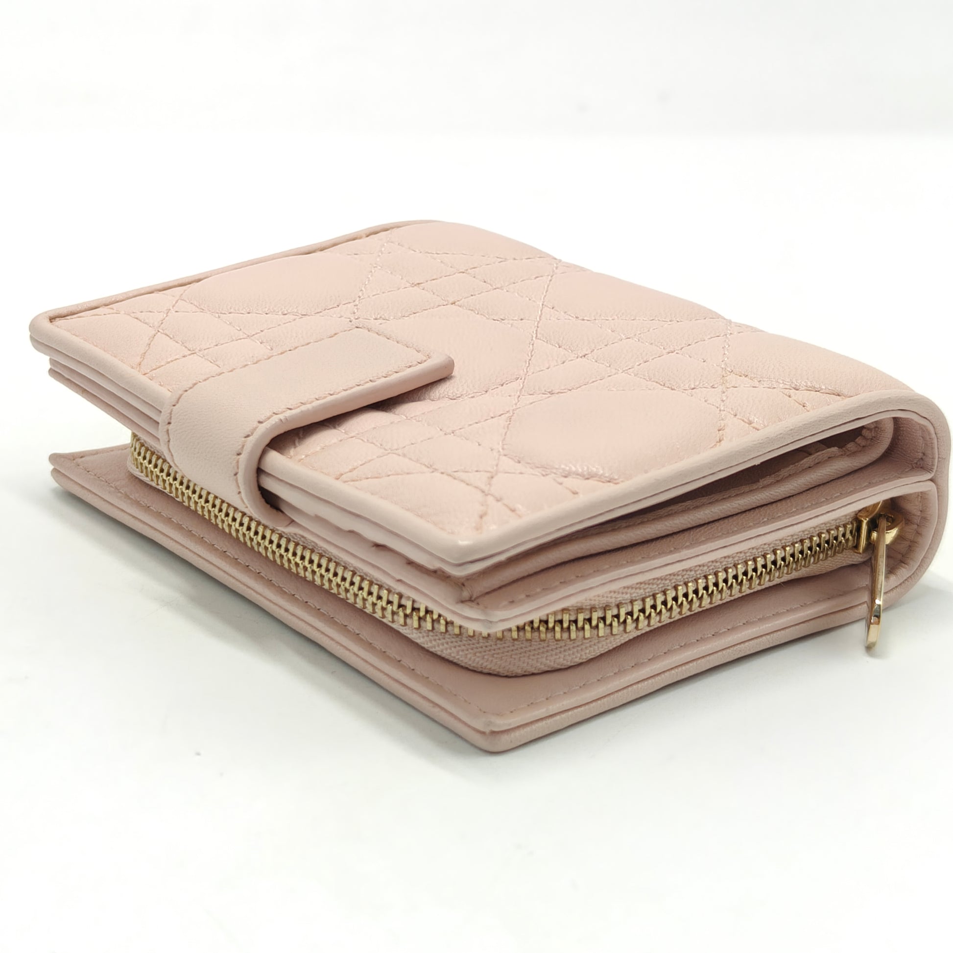 Lambskin Cannage Lady Dior Eden Wallet Light Pink
