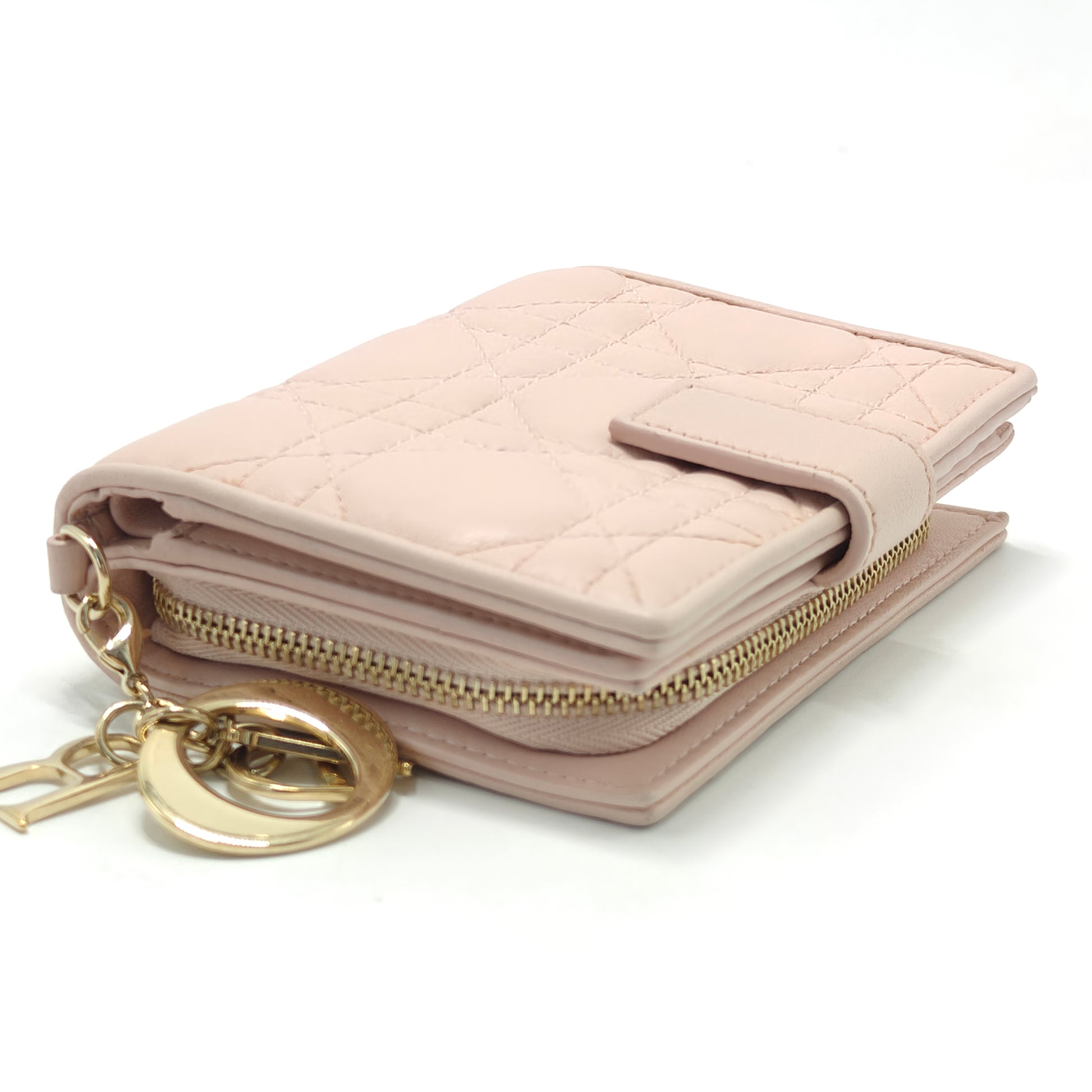 Lambskin Cannage Lady Dior Eden Wallet Light Pink