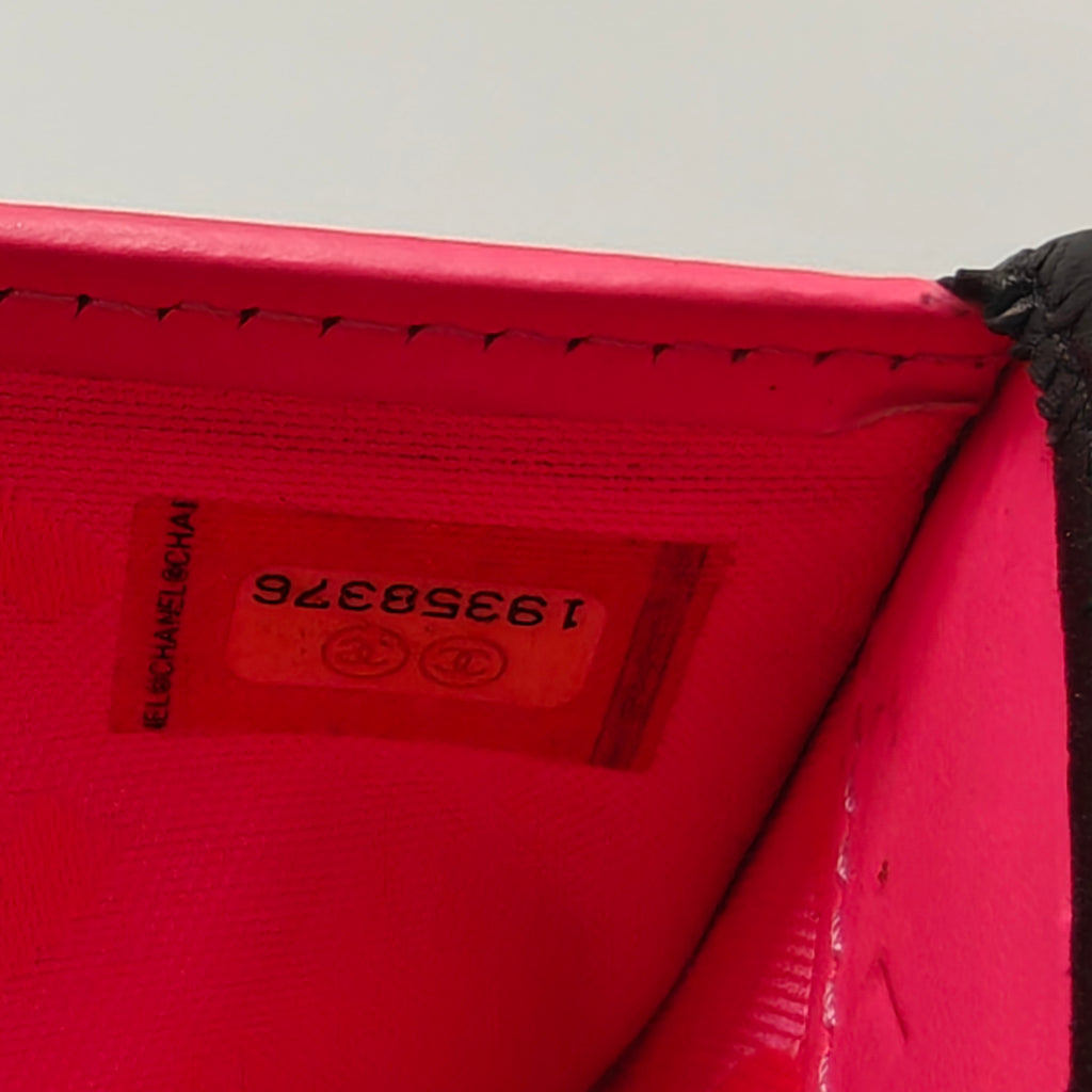 Cambon in Black Lambskin Patent  Wallet