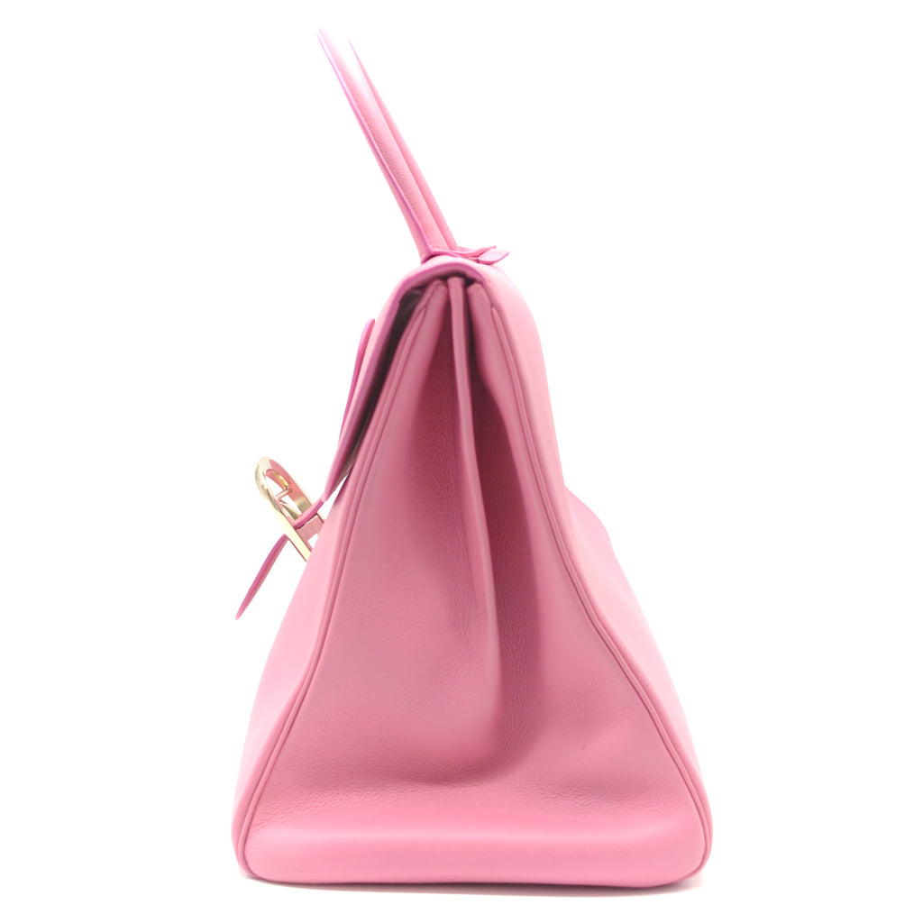Pink Leather Brilliant Sellier Top Handle Bag