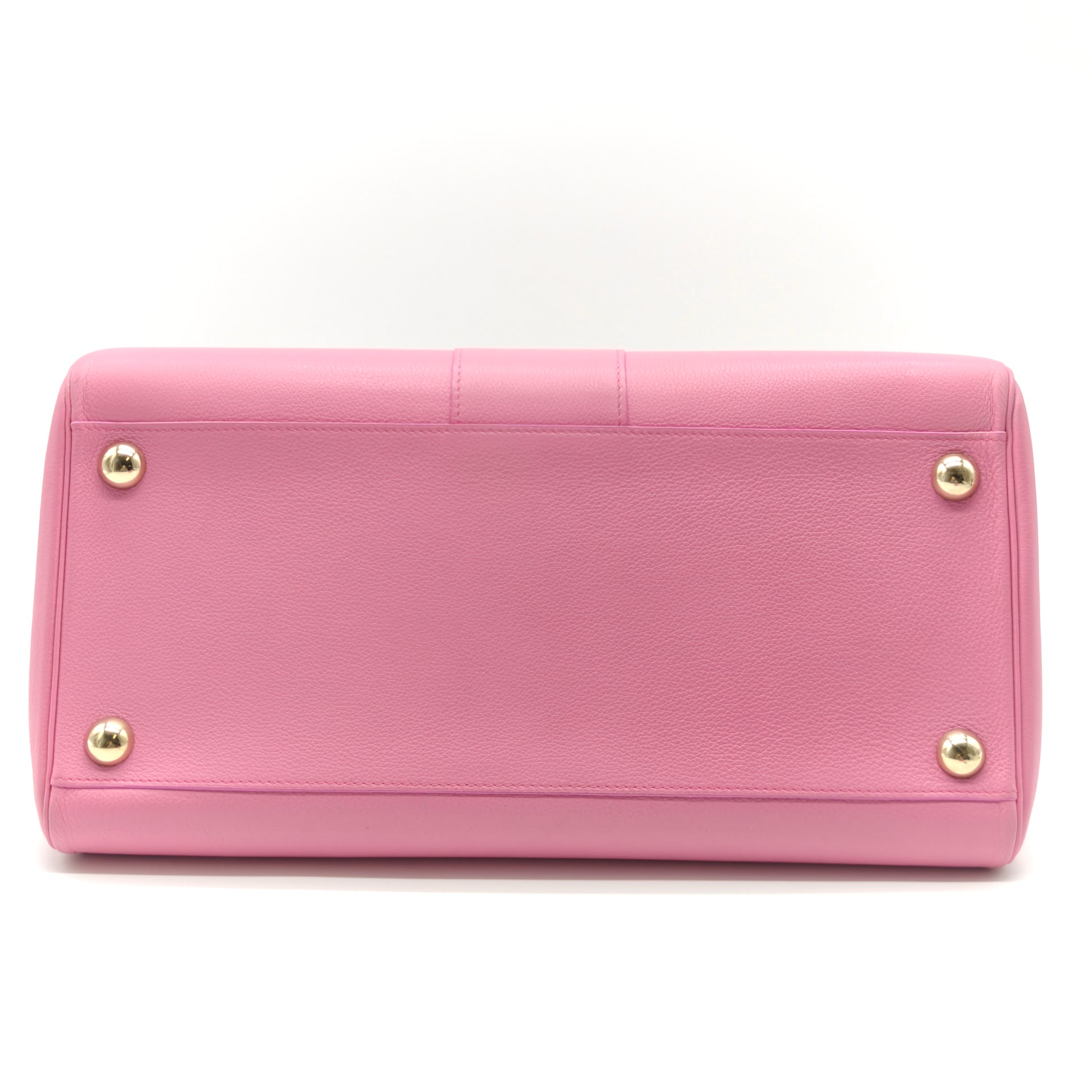 Pink Leather Brilliant Sellier Top Handle Bag