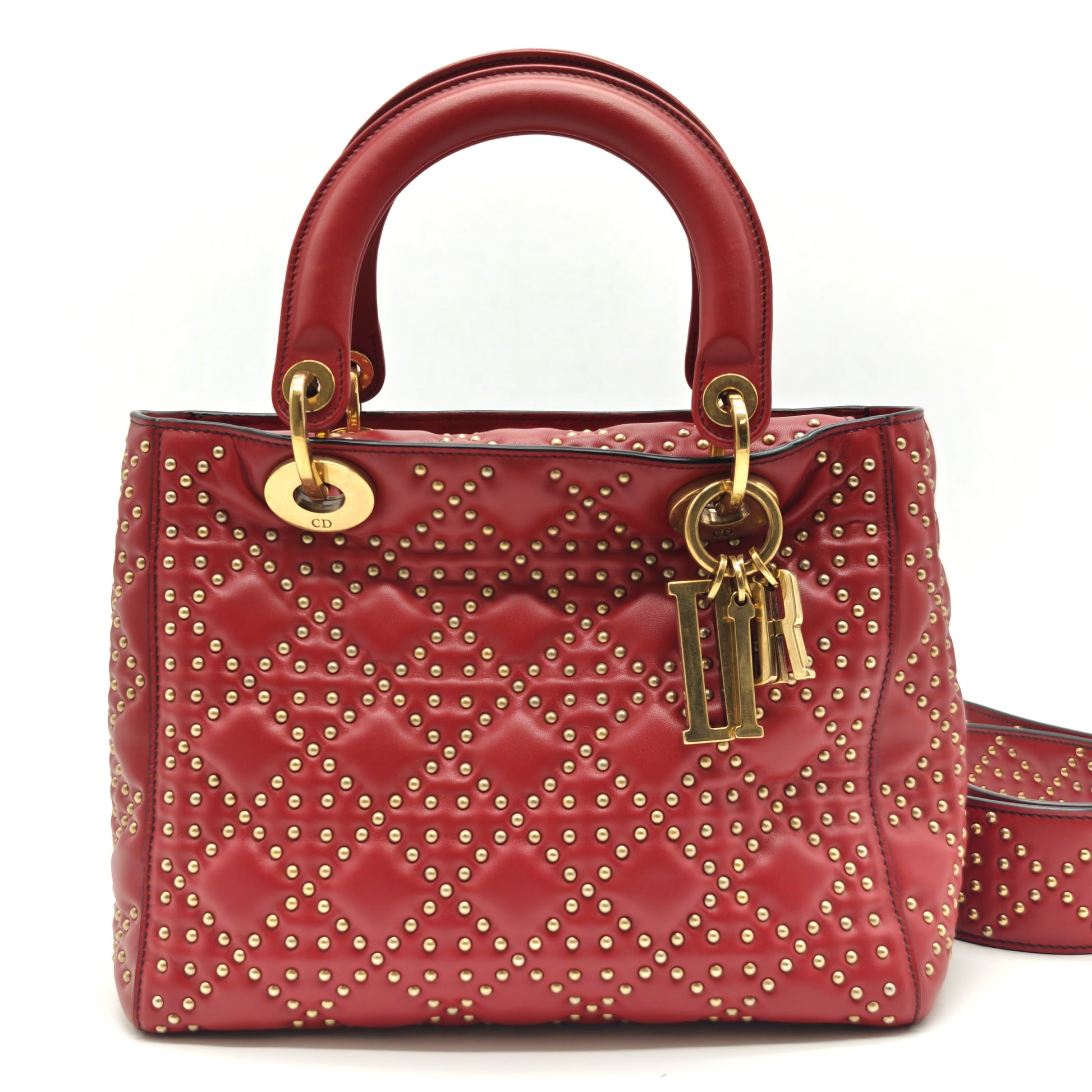 Supple Lady Dior Bag Cannage Studded Lambskin Medium