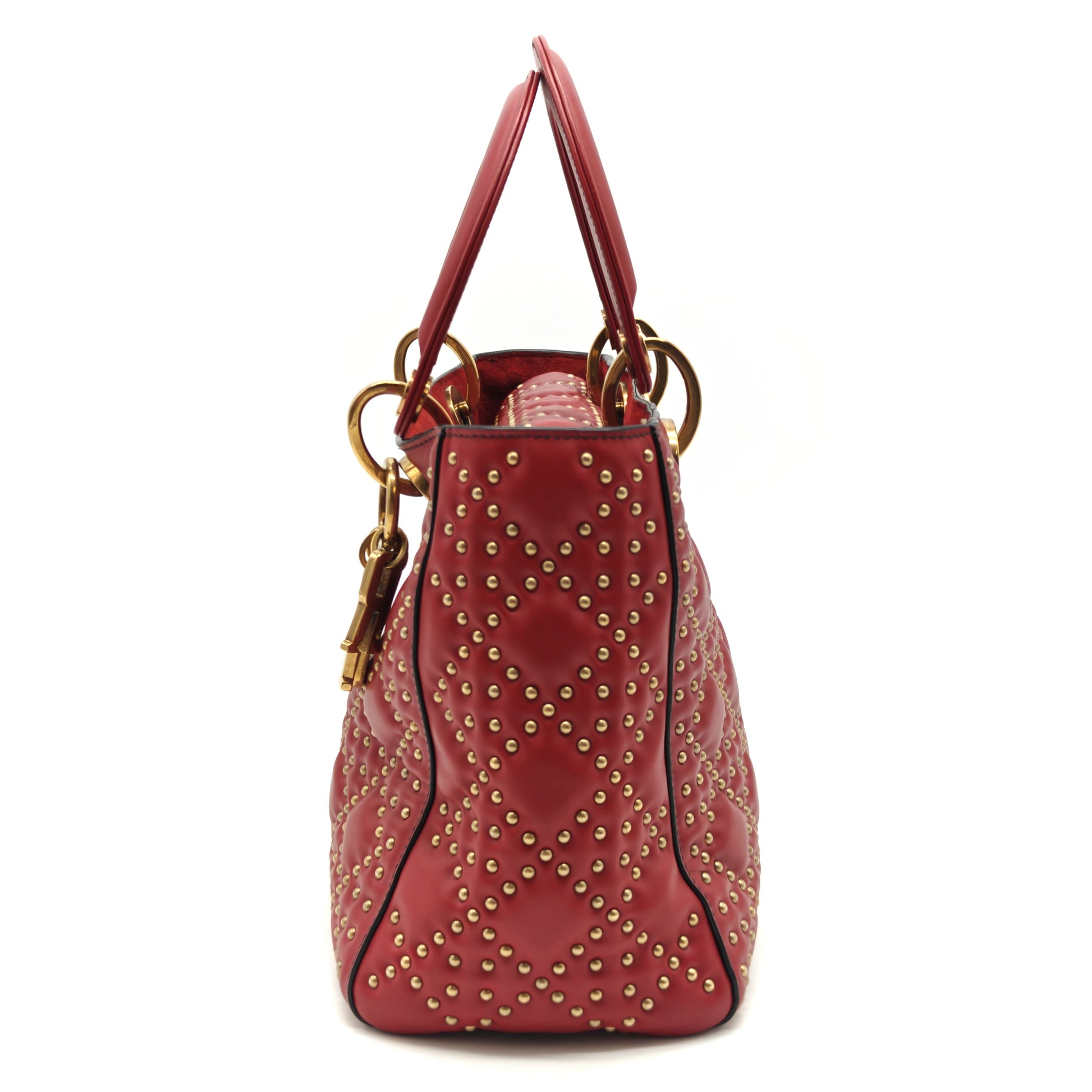 Supple Lady Dior Bag Cannage Studded Lambskin Medium