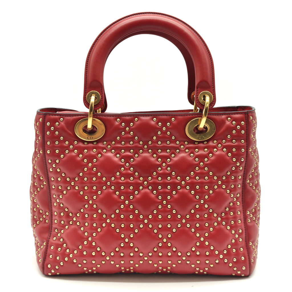 Supple Lady Dior Bag Cannage Studded Lambskin Medium