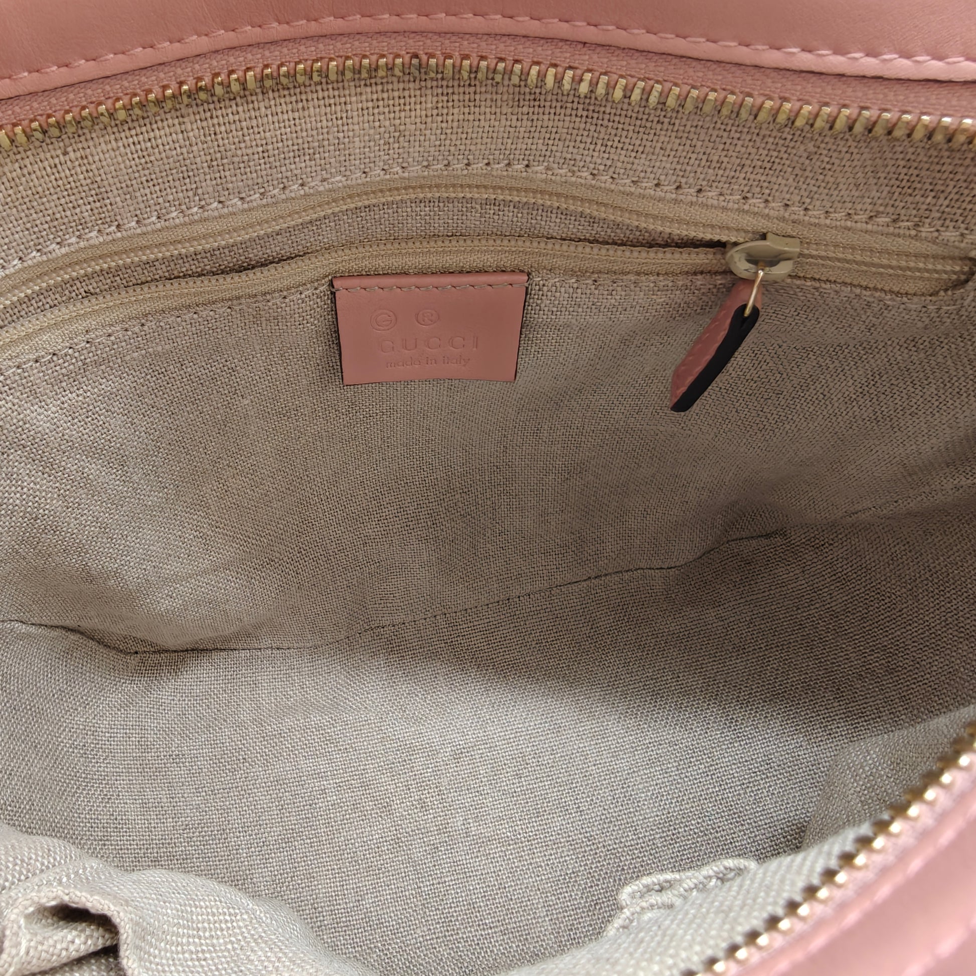 Pink Micro Guccissima Leather Bree Small Top Handle Tote Bag