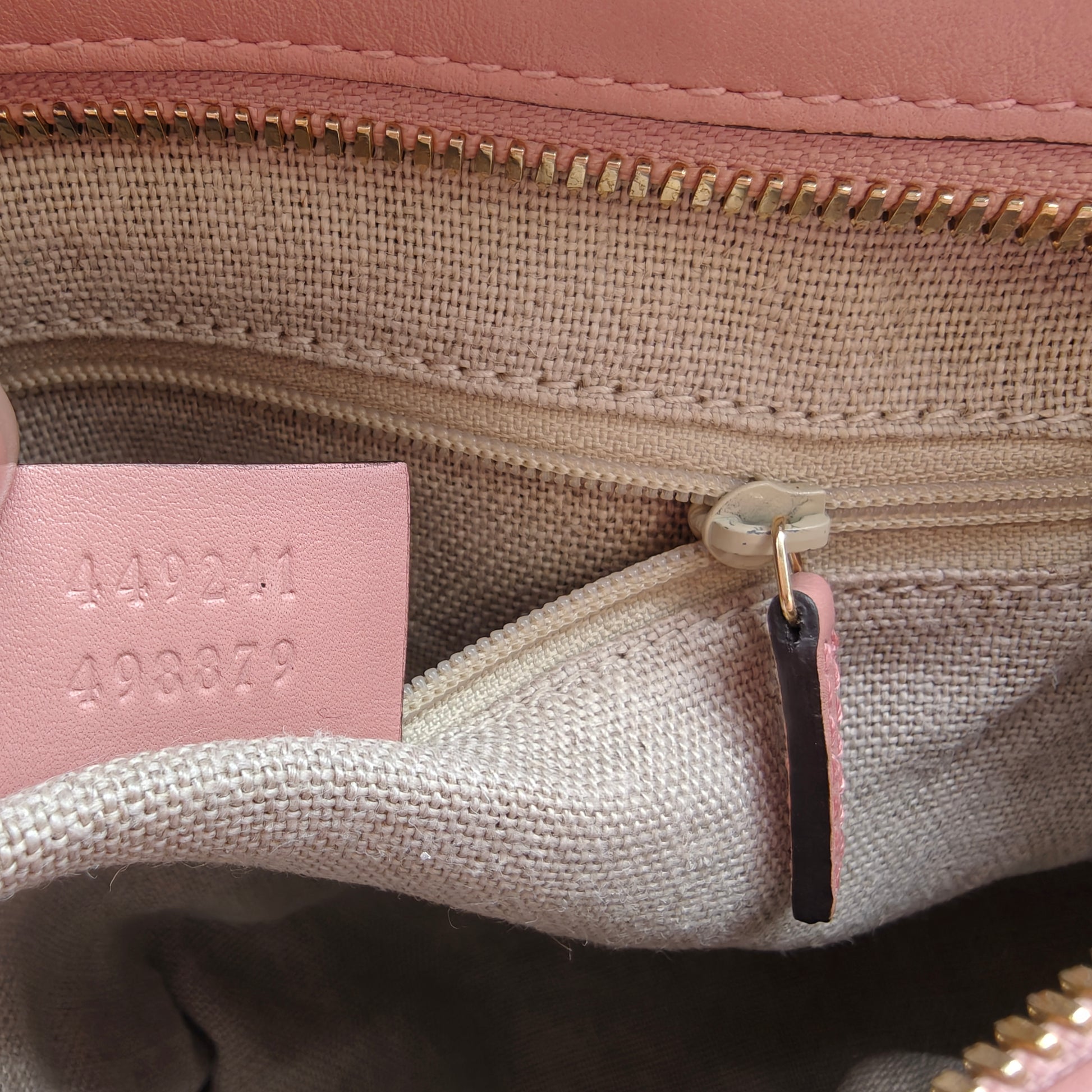 Pink Micro Guccissima Leather Bree Small Top Handle Tote Bag