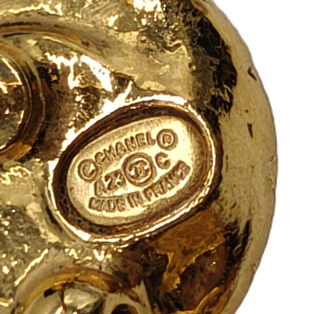 CC Round Clip on Earrings Gold twins