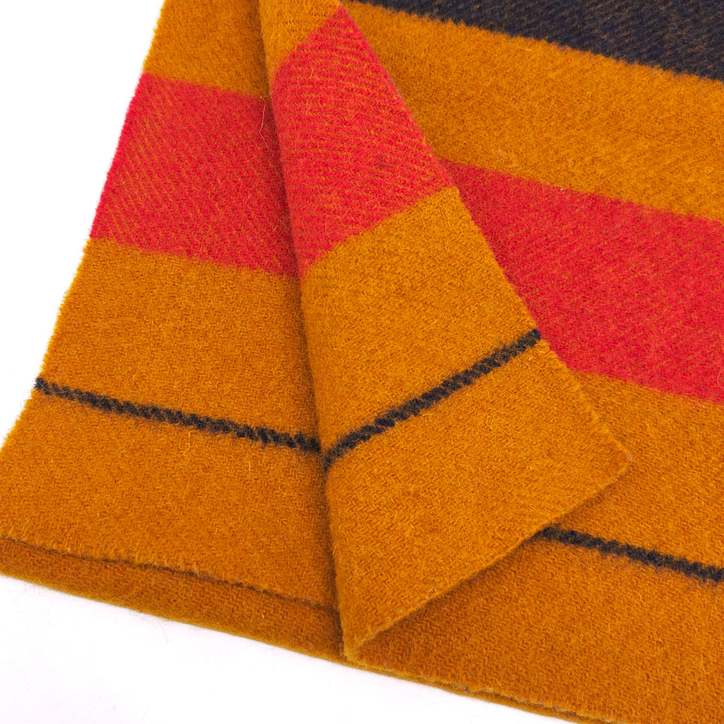 HERMES Rocaval Wool Muffler Stole Orange Navy Red