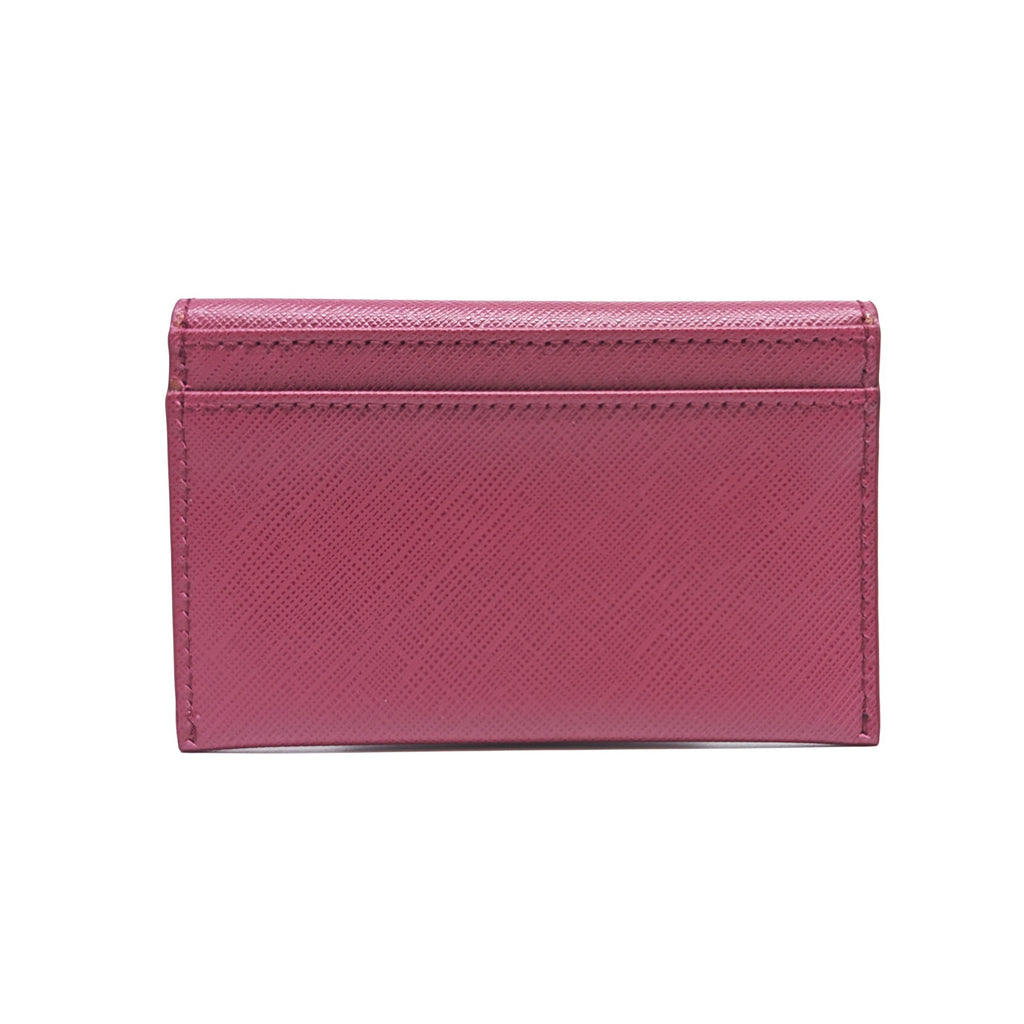 Auth Salvatore Ferragamo Vara -Bordeax Leather Card Case Twins