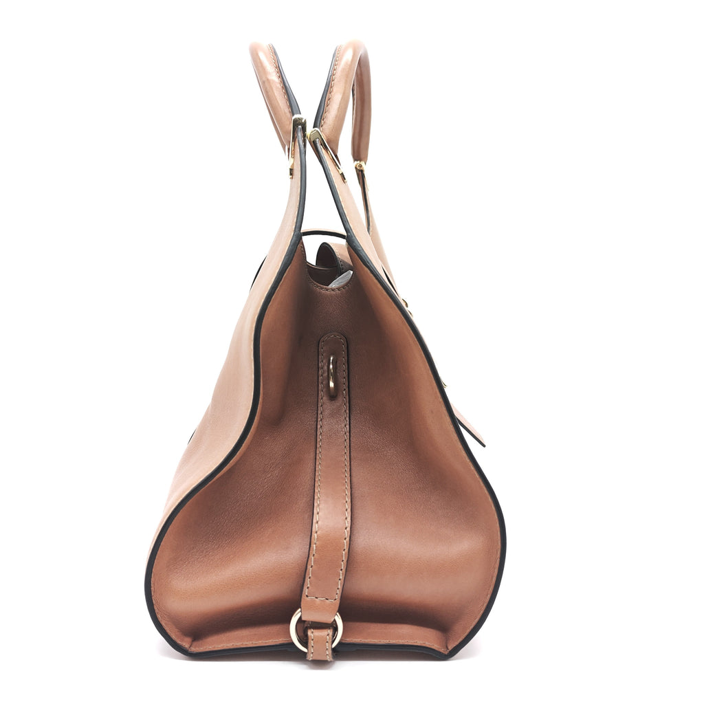 Gucci 1921 Stirrup Top Handle Bag Leather Large Brown Twins