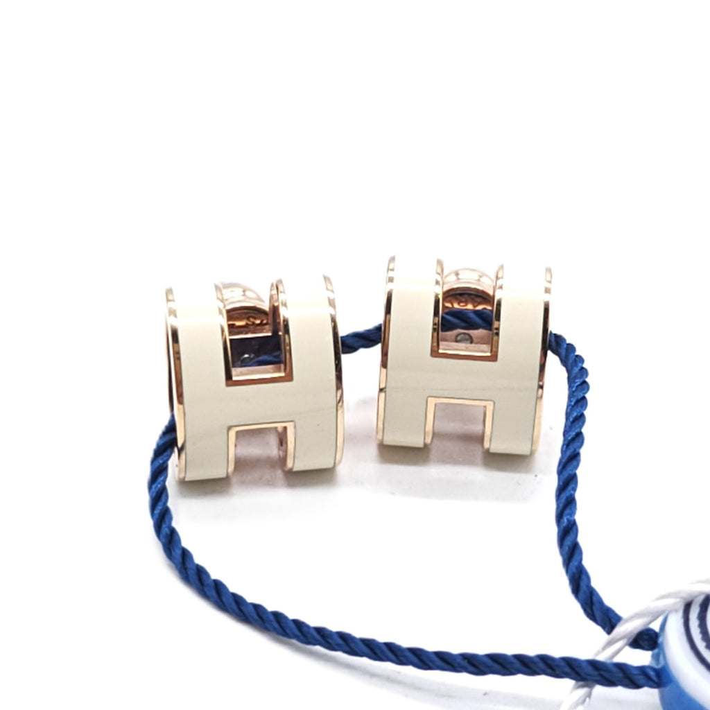 Pop H Earrings Enamel Gold-Tone Metal twins