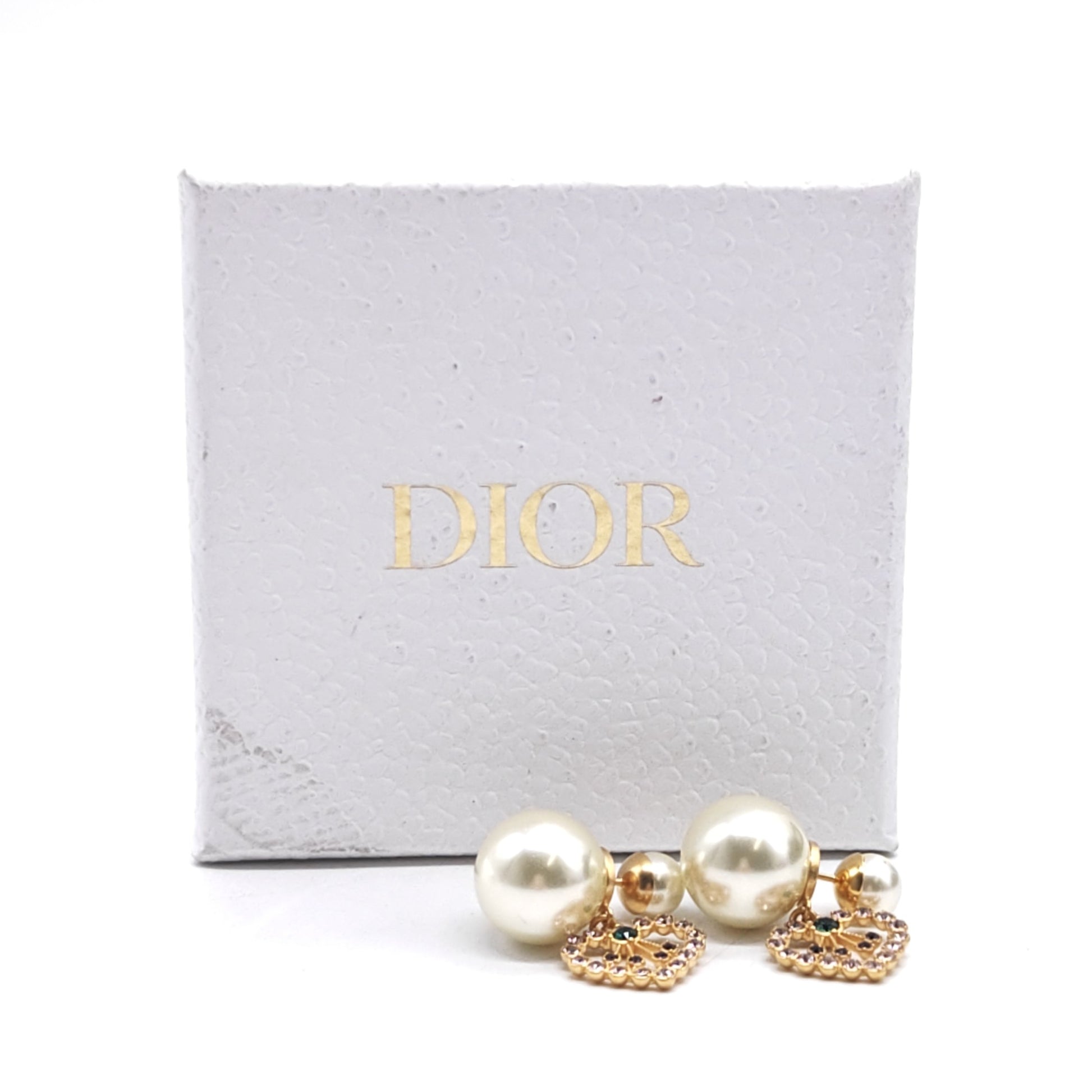 Vintage Heart Pearl Drop Earrings
