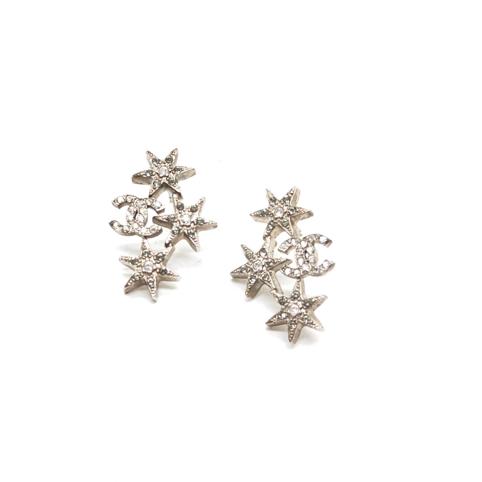 Strass CC Star Stud Earrings