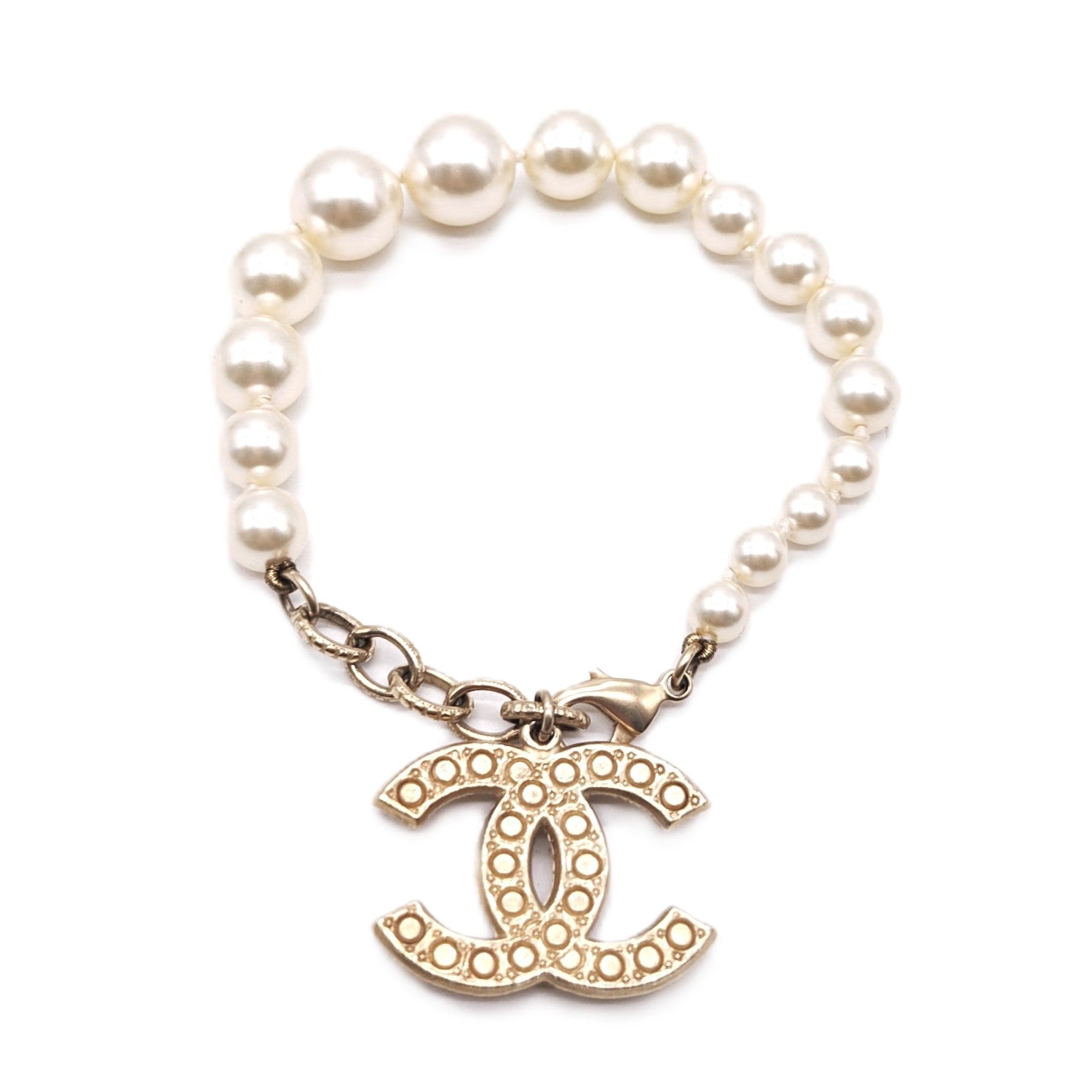 2023 Faux Pearl & Strass CC Charm Bracelet