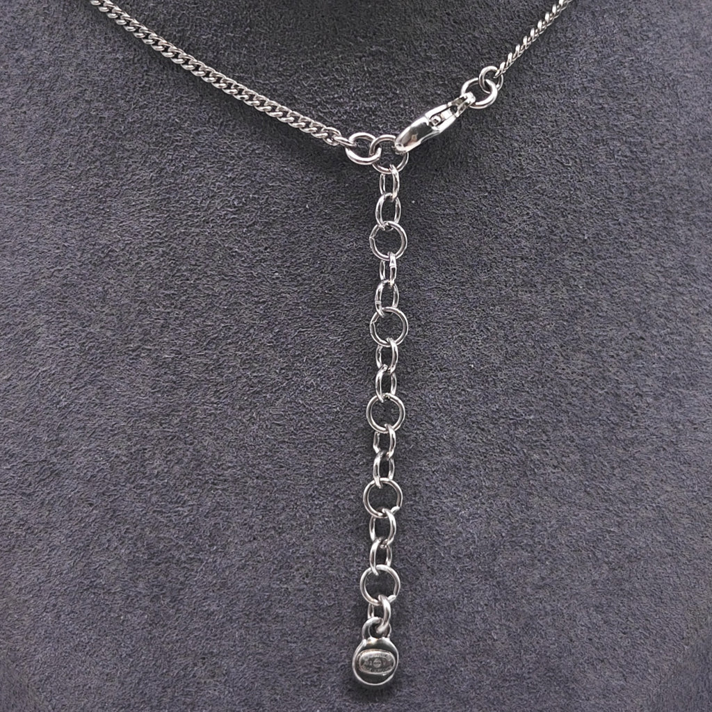 Coco Mark Rhinestone Necklace in Silver