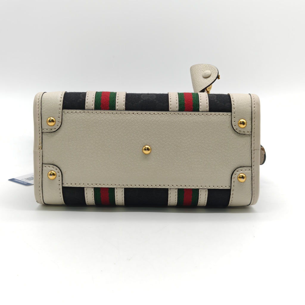 Bauletto Top Handle Bag GG Canvas and Leather Small Twins LDJ2633